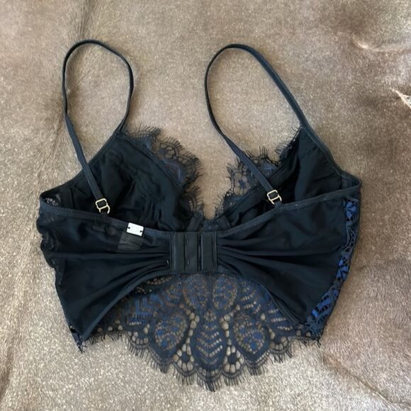 SKIVVIES by For Love & Lemons Penelope Underwire Bra Navy Black - Picture 5 of 9